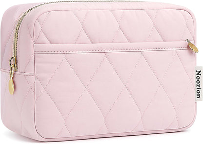 Makeup Bag Travel Toiletry Bag, Puffy Padded Cosmetic Bag for Women, Makeup Organizer Case, Wide-open Pouch Purse, Travel Essentials