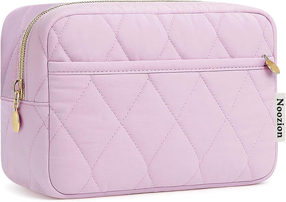 Makeup Bag Travel Toiletry Bag, Puffy Padded Cosmetic Bag for Women, Makeup Organizer Case, Wide-open Pouch Purse, Travel Essentials