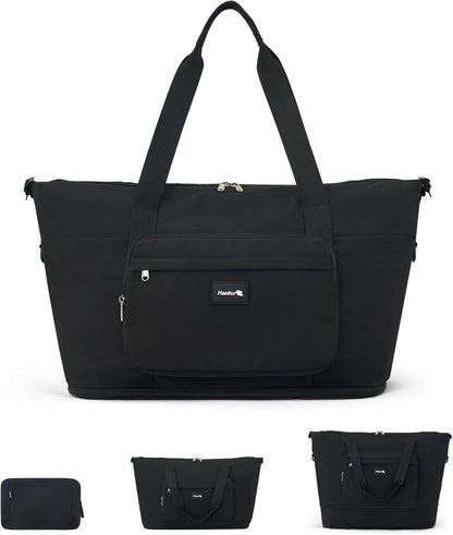 40L Foldable Expandable Travel Tote Bag,Wet Dry Separation Laptop Weekender Carry On Bag for Travel Gym Beach Daily Use