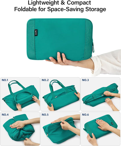 40L Foldable Expandable Travel Tote Bag,Wet Dry Separation Laptop Weekender Carry On Bag for Travel Gym Beach Daily Use