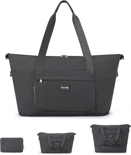 40L Foldable Expandable Travel Tote Bag,Wet Dry Separation Laptop Weekender Carry On Bag for Travel Gym Beach Daily Use
