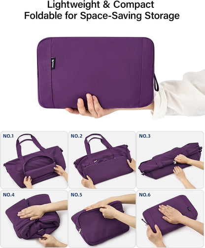 40L Foldable Expandable Travel Tote Bag,Wet Dry Separation Laptop Weekender Carry On Bag for Travel Gym Beach Daily Use