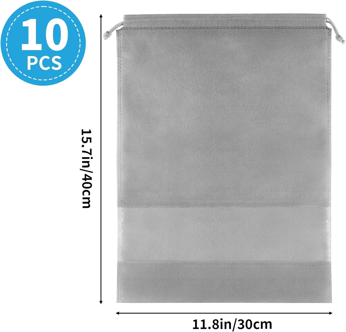 Waterproof Travel Drawstring Shoe Bags for Packing, Storage, Travel Essentials for Men and Women, 15.7 x 11.8 inches, Clear, 5 pieces
