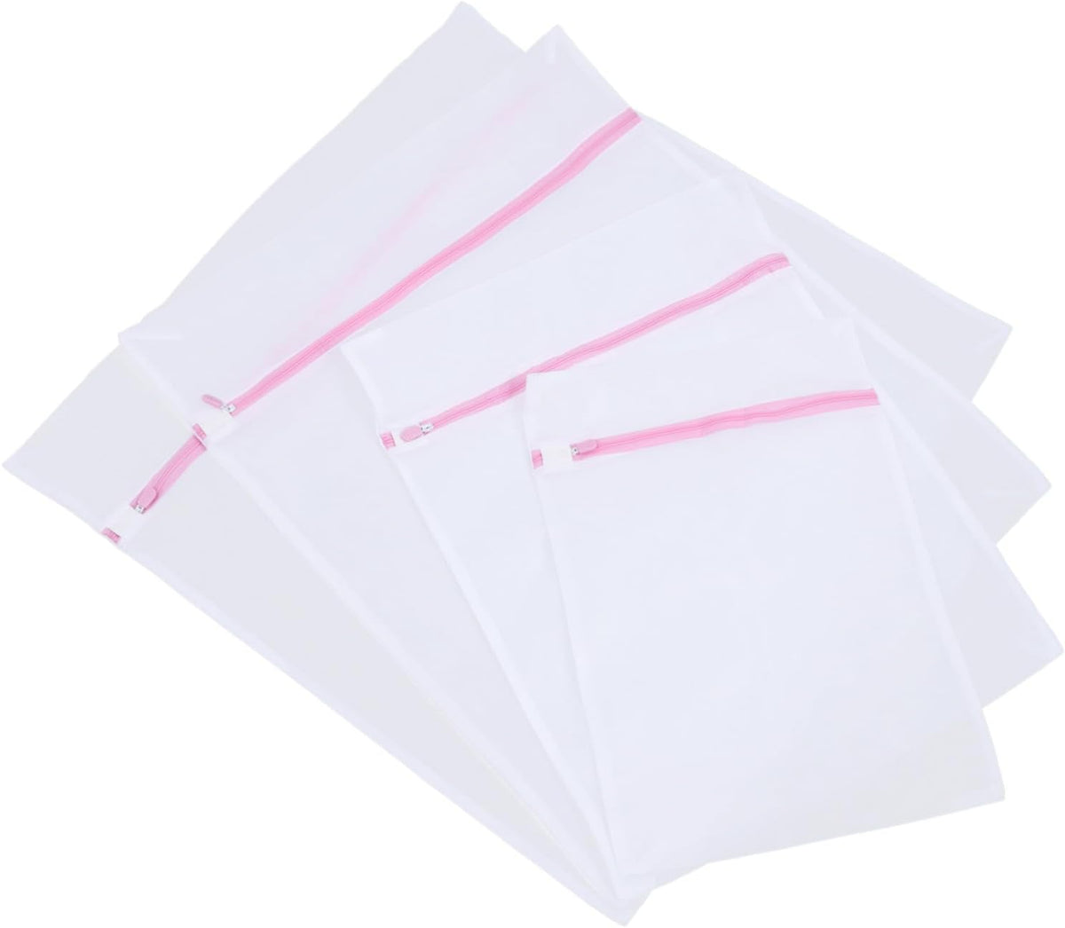 4pcs Fine Mesh Laundry Bags with Zipper Closure for Bras and Underwear Reusable Protective Washing Bags for Delicates Travel Storage Organizer