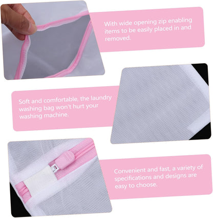 4pcs Fine Mesh Laundry Bags with Zipper Closure for Bras and Underwear Reusable Protective Washing Bags for Delicates Travel Storage Organizer