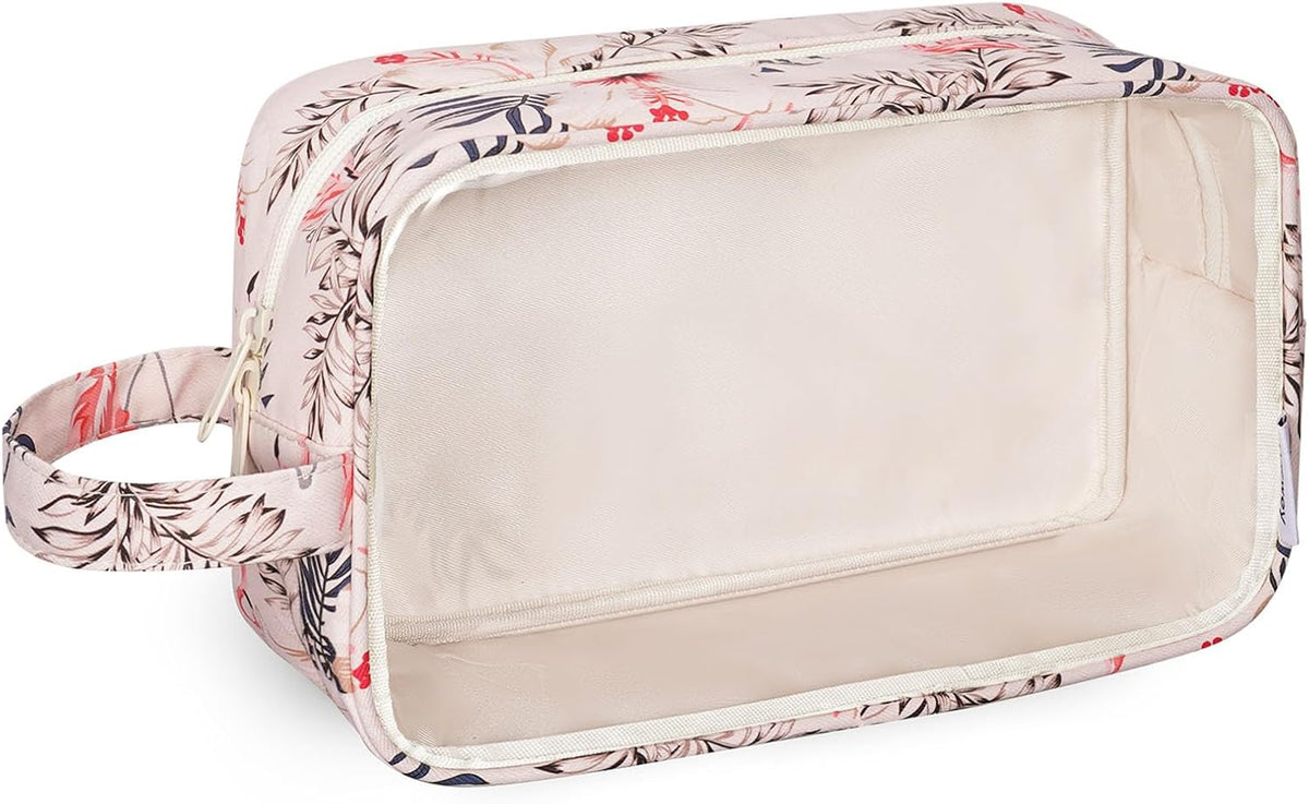 Clear Toiletry Bags for Traveling Women Men, Clear Travel Bags for Toiletries Makeup Bag Cosmetic Bag with Zipper, Make Up Organizer, Skincare Bag (Mint Green Checkerboard)