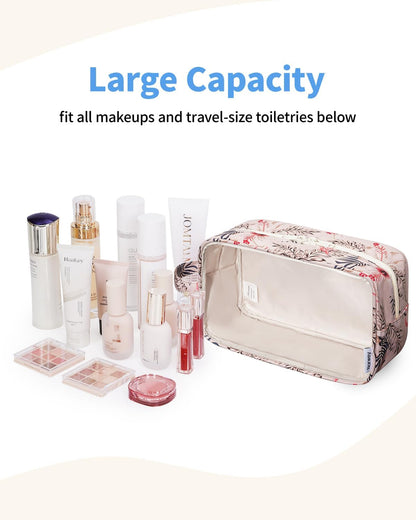 Clear Toiletry Bags for Traveling Women Men, Clear Travel Bags for Toiletries Makeup Bag Cosmetic Bag with Zipper, Make Up Organizer, Skincare Bag (Mint Green Checkerboard)