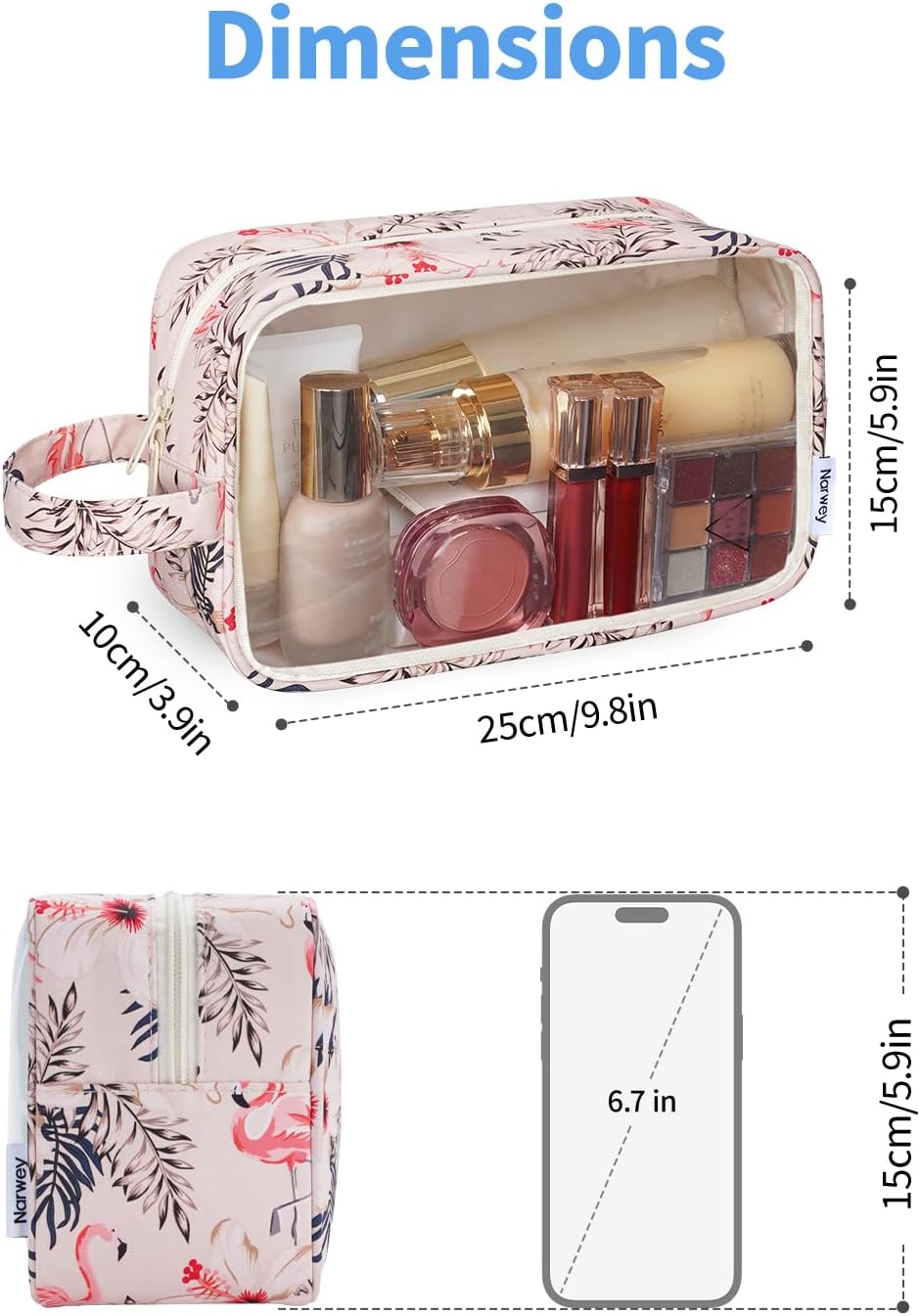 Clear Toiletry Bags for Traveling Women Men, Clear Travel Bags for Toiletries Makeup Bag Cosmetic Bag with Zipper, Make Up Organizer, Skincare Bag (Mint Green Checkerboard)