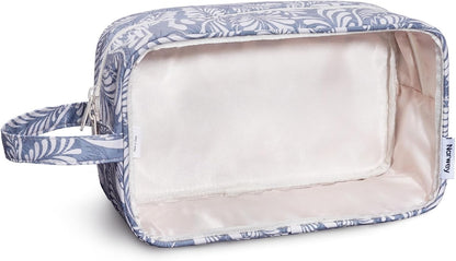 Clear Toiletry Bags for Traveling Women Men, Clear Travel Bags for Toiletries Makeup Bag Cosmetic Bag with Zipper, Make Up Organizer, Skincare Bag (Mint Green Checkerboard)
