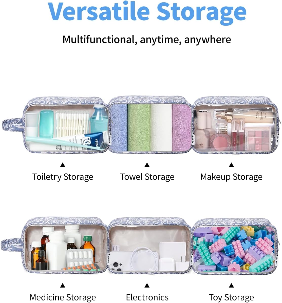 Clear Toiletry Bags for Traveling Women Men, Clear Travel Bags for Toiletries Makeup Bag Cosmetic Bag with Zipper, Make Up Organizer, Skincare Bag (Mint Green Checkerboard)