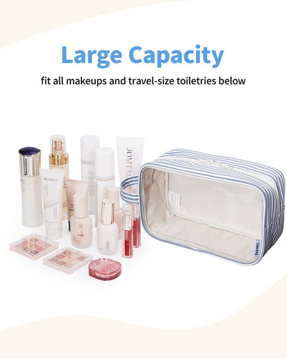 Clear Toiletry Bags for Traveling Women Men, Clear Travel Bags for Toiletries Makeup Bag Cosmetic Bag with Zipper, Make Up Organizer, Skincare Bag (Mint Green Checkerboard)
