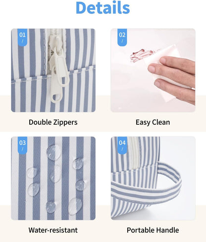 Clear Toiletry Bags for Traveling Women Men, Clear Travel Bags for Toiletries Makeup Bag Cosmetic Bag with Zipper, Make Up Organizer, Skincare Bag (Mint Green Checkerboard)