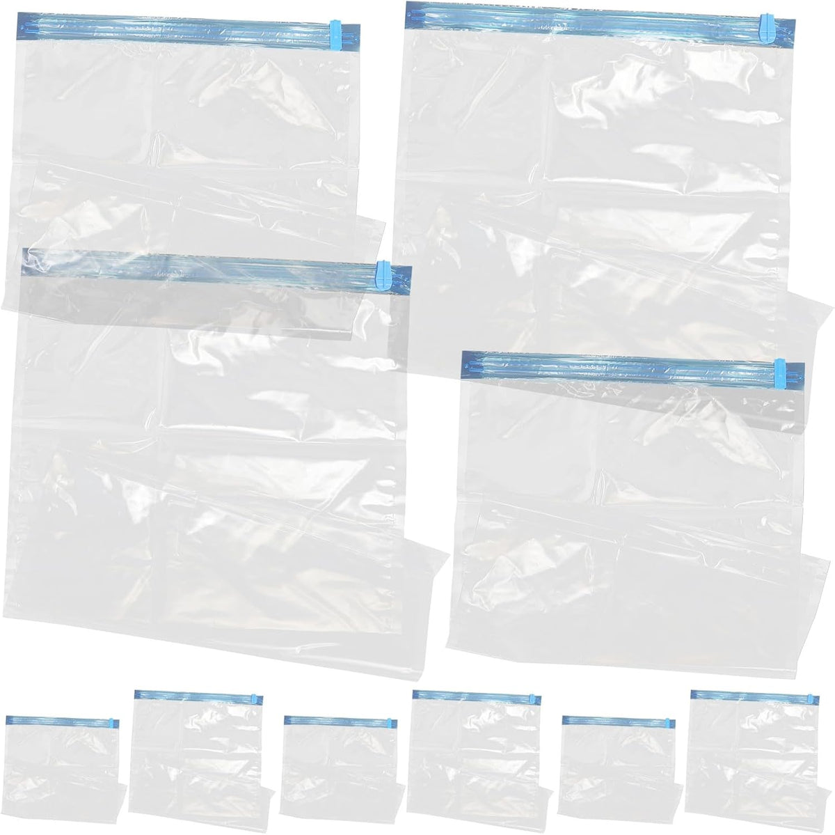 10pcs Hand Roll Compression Vacuum Bags for Clothes Travel Space Saver Storage Bags Small Large Size Reusable Packing Organizer for Luggage and Closet