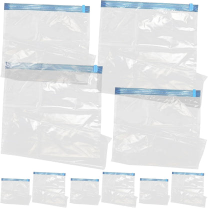 10pcs Hand Roll Compression Vacuum Bags for Clothes Travel Space Saver Storage Bags Small Large Size Reusable Packing Organizer for Luggage and Closet
