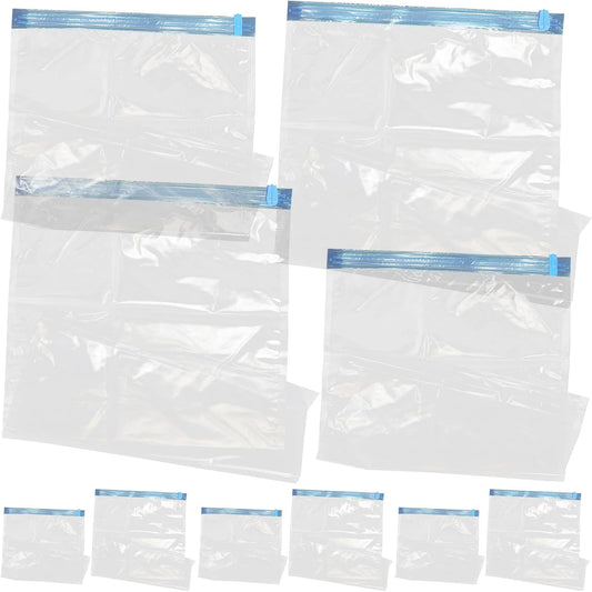 10pcs Hand Roll Compression Vacuum Bags for Clothes Travel Space Saver Storage Bags Small Large Size Reusable Packing Organizer for Luggage and Closet