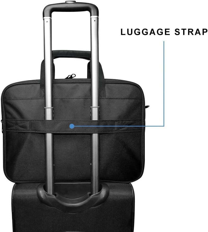Laptop Bag Expandable Lightweight Briefcase for 17.3" Laptop Premium Business Work Bag Water-Repellent Messenger Bag for Travel/Women/Men-Black