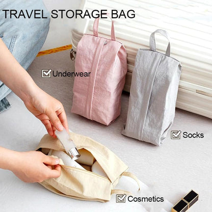 Travel Storage Bag for Clothes, Underwear, and Cosmetics – Water-Resistant, Compact, and Multi-purpose Organizers for Luggage and Travel (Pink, Gray, Beige)