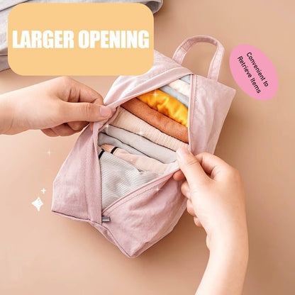 Travel Storage Bag for Clothes, Underwear, and Cosmetics – Water-Resistant, Compact, and Multi-purpose Organizers for Luggage and Travel (Pink, Gray, Beige)