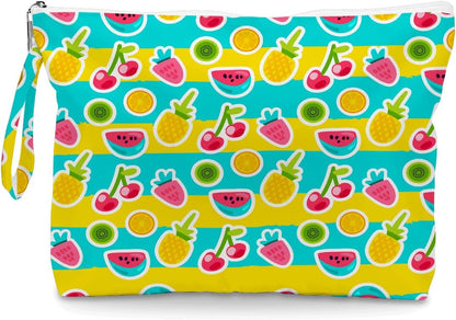 Wet Dry Bag, Wet Bag for Swimsuit, Diaper Sunscreen Large Zipper Pouch Waterproof Pouch, Beach Bags for Women, Cherry and Orange Pattern, Gifts for Ladies Girls Friends Colleagues and Sisters