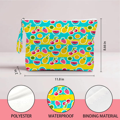 Wet Dry Bag, Wet Bag for Swimsuit, Diaper Sunscreen Large Zipper Pouch Waterproof Pouch, Beach Bags for Women, Cherry and Orange Pattern, Gifts for Ladies Girls Friends Colleagues and Sisters