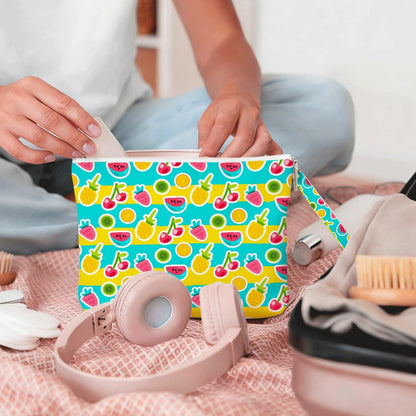 Wet Dry Bag, Wet Bag for Swimsuit, Diaper Sunscreen Large Zipper Pouch Waterproof Pouch, Beach Bags for Women, Cherry and Orange Pattern, Gifts for Ladies Girls Friends Colleagues and Sisters