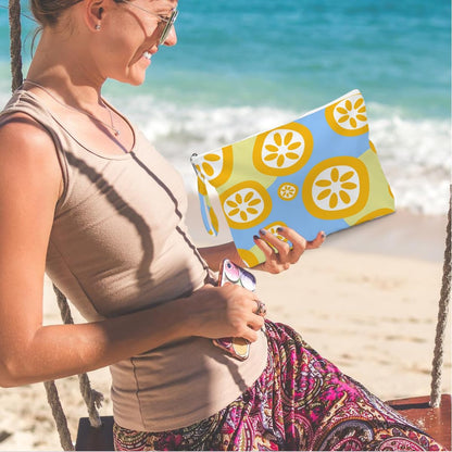Wet Dry Bag, Wet Bag for Swimsuit, Diaper Sunscreen Large Zipper Pouch Waterproof Pouch, Beach Bags for Women, Cherry and Orange Pattern, Gifts for Ladies Girls Friends Colleagues and Sisters
