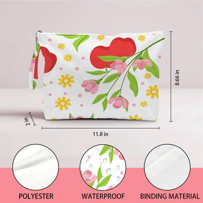 Wet Dry Bag, Wet Bag for Swimsuit, Diaper Sunscreen Large Zipper Pouch Waterproof Pouch, Beach Bags for Women, Cherry and Orange Pattern, Gifts for Ladies Girls Friends Colleagues and Sisters