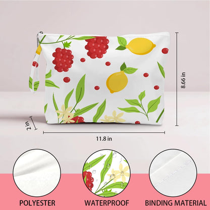 Wet Dry Bag, Wet Bag for Swimsuit, Diaper Sunscreen Large Zipper Pouch Waterproof Pouch, Beach Bags for Women, Cherry and Orange Pattern, Gifts for Ladies Girls Friends Colleagues and Sisters