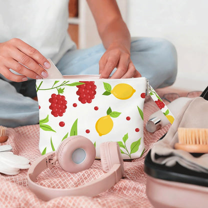 Wet Dry Bag, Wet Bag for Swimsuit, Diaper Sunscreen Large Zipper Pouch Waterproof Pouch, Beach Bags for Women, Cherry and Orange Pattern, Gifts for Ladies Girls Friends Colleagues and Sisters