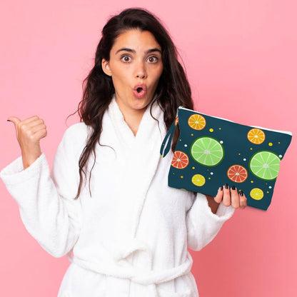 Wet Dry Bag, Wet Bag for Swimsuit, Diaper Sunscreen Large Zipper Pouch Waterproof Pouch, Beach Bags for Women, Cherry and Orange Pattern, Gifts for Ladies Girls Friends Colleagues and Sisters