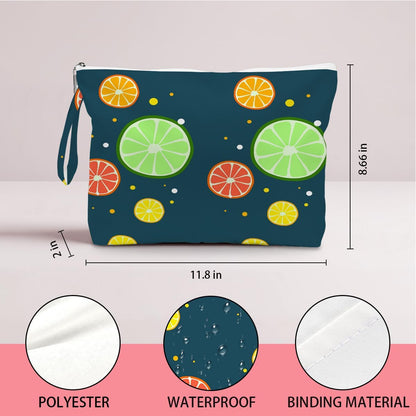 Wet Dry Bag, Wet Bag for Swimsuit, Diaper Sunscreen Large Zipper Pouch Waterproof Pouch, Beach Bags for Women, Cherry and Orange Pattern, Gifts for Ladies Girls Friends Colleagues and Sisters