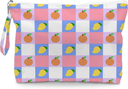 Wet Dry Bag, Wet Bag for Swimsuit, Diaper Sunscreen Large Zipper Pouch Waterproof Pouch, Beach Bags for Women, Cherry and Orange Pattern, Gifts for Ladies Girls Friends Colleagues and Sisters