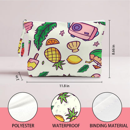 Wet Dry Bag, Wet Bag for Swimsuit, Diaper Sunscreen Large Zipper Pouch Waterproof Pouch, Beach Bags for Women, Cherry and Orange Pattern, Gifts for Ladies Girls Friends Colleagues and Sisters