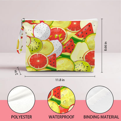 Wet Dry Bag, Wet Bag for Swimsuit, Diaper Sunscreen Large Zipper Pouch Waterproof Pouch, Beach Bags for Women, Cherry and Orange Pattern, Gifts for Ladies Girls Friends Colleagues and Sisters