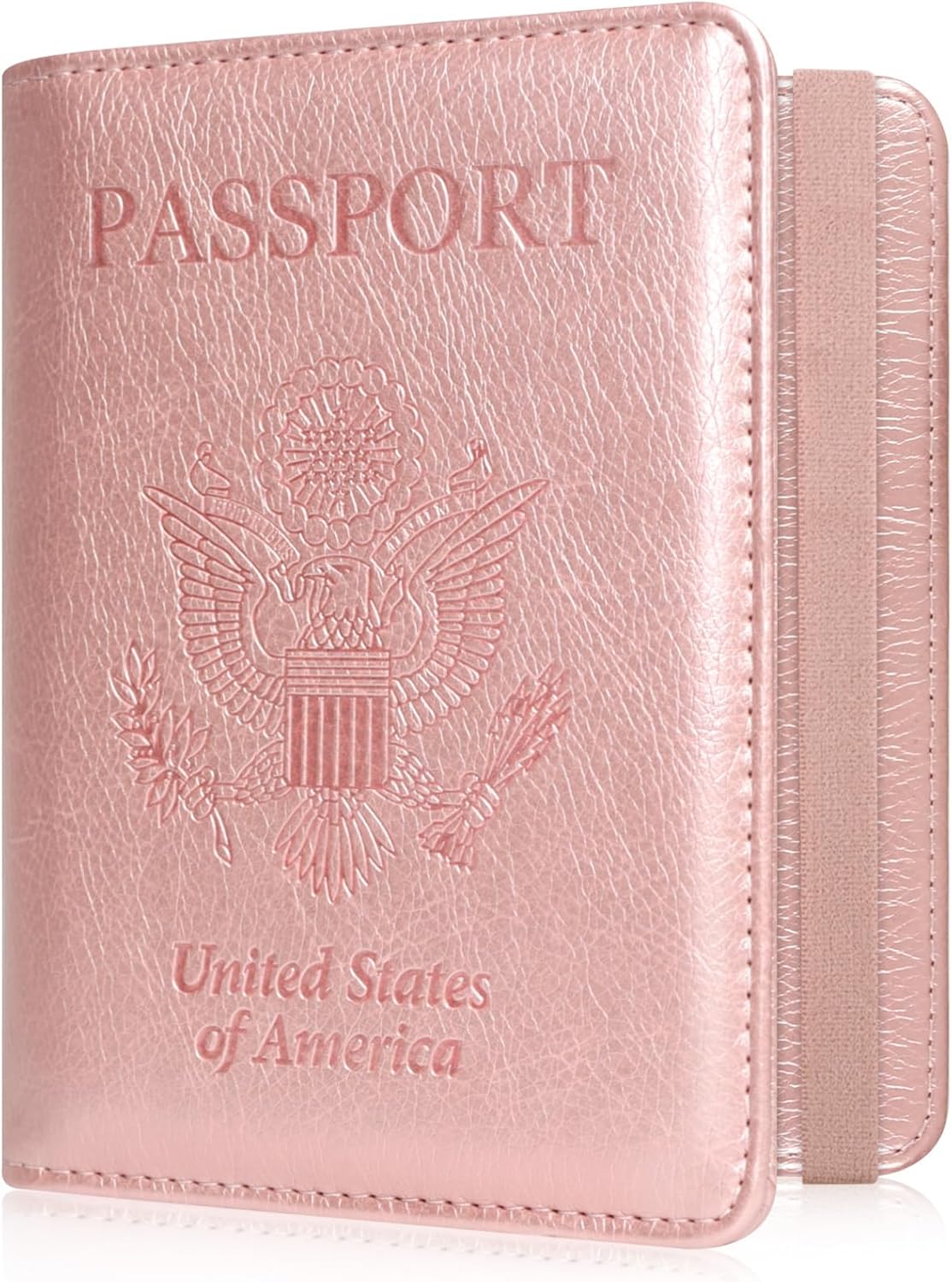 RFID BLOCKING Passport Holder Travel Wallet - Premium PU Leather Cover Passport book with Card Holder, Pen Slot, Keep Organization, and Travel Essentials for Women and Men, Blossom