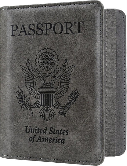 RFID BLOCKING Passport Holder Travel Wallet - Premium PU Leather Cover Passport book with Card Holder, Pen Slot, Keep Organization, and Travel Essentials for Women and Men, Blossom