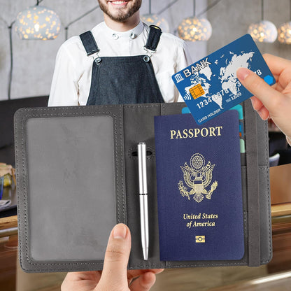 RFID BLOCKING Passport Holder Travel Wallet - Premium PU Leather Cover Passport book with Card Holder, Pen Slot, Keep Organization, and Travel Essentials for Women and Men, Blossom