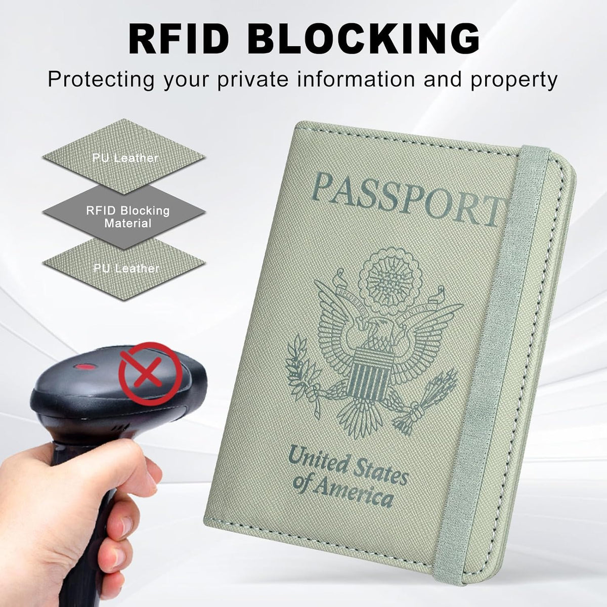 RFID BLOCKING Passport Holder Travel Wallet - Premium PU Leather Cover Passport book with Card Holder, Pen Slot, Keep Organization, and Travel Essentials for Women and Men, Blossom