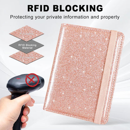 RFID BLOCKING Passport Holder Travel Wallet - Premium PU Leather Cover Passport book with Card Holder, Pen Slot, Keep Organization, and Travel Essentials for Women and Men, Blossom