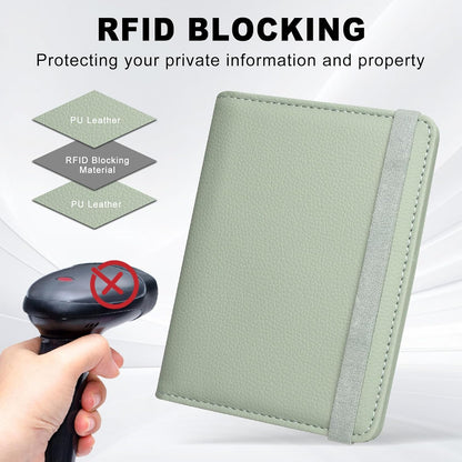 RFID BLOCKING Passport Holder Travel Wallet - Premium PU Leather Cover Passport book with Card Holder, Pen Slot, Keep Organization, and Travel Essentials for Women and Men, Blossom