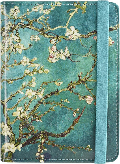 RFID BLOCKING Passport Holder Travel Wallet - Premium PU Leather Cover Passport book with Card Holder, Pen Slot, Keep Organization, and Travel Essentials for Women and Men, Blossom