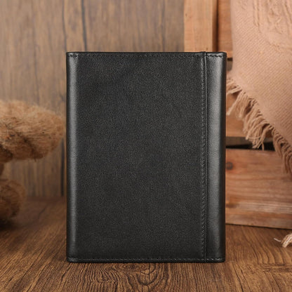 Polare Napa Leather Pilot Wallet Passport Holder RFID Blocking Tri-fold Travel Cover Document Organizer for Aviation Professionals (Black)