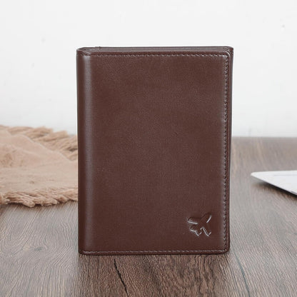 Polare Napa Leather Pilot Wallet Passport Holder RFID Blocking Tri-fold Travel Cover Document Organizer for Aviation Professionals (Black)