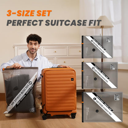 15 Pack Travel Vacuum Storage Bags with Portable Cordless Electric Pump | Vacuum Seal Bags for Clothing & Suitcase, Ideal for Business Trips, Cruise Vacations, RV Life, and Seasonal Storage.