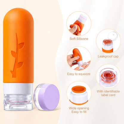 18pack Travel Bottles for Toiletries,TSA Approved Silicone Travel Containers for Toiletries,Leak Proof Refillable Liqus Shampoo And Conditioner travel Essentials toiletry Bottles