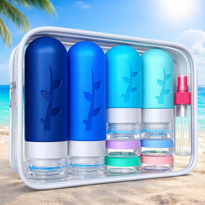 18pack Travel Bottles for Toiletries,TSA Approved Silicone Travel Containers for Toiletries,Leak Proof Refillable Liqus Shampoo And Conditioner travel Essentials toiletry Bottles