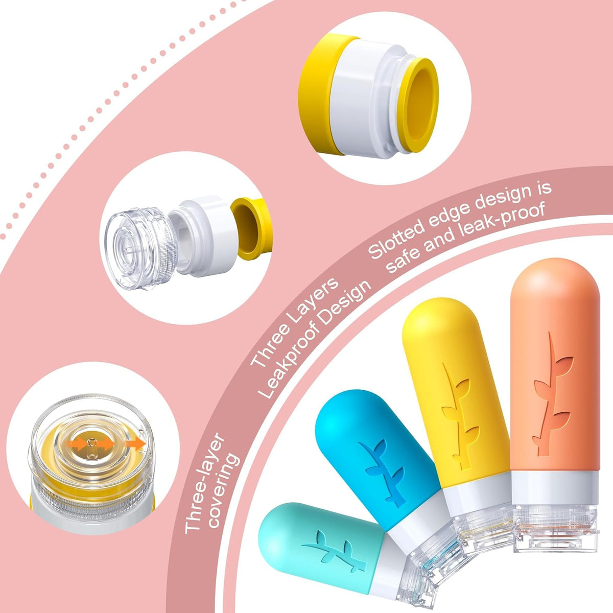 18pack Travel Bottles for Toiletries,TSA Approved Silicone Travel Containers for Toiletries,Leak Proof Refillable Liqus Shampoo And Conditioner travel Essentials toiletry Bottles