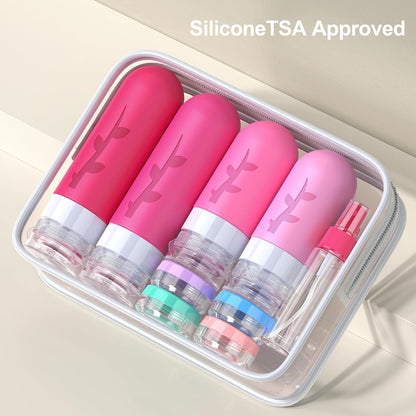 18pack Travel Bottles for Toiletries,TSA Approved Silicone Travel Containers for Toiletries,Leak Proof Refillable Liqus Shampoo And Conditioner travel Essentials toiletry Bottles