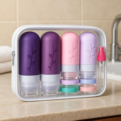 18pack Travel Bottles for Toiletries,TSA Approved Silicone Travel Containers for Toiletries,Leak Proof Refillable Liqus Shampoo And Conditioner travel Essentials toiletry Bottles