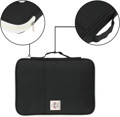 Multi-Functional A4 Document Bags, Portfolio Pouch Travel Binder Organizer Zippered File Folder Family Passport Holder Briefcase with Handle for Notebooks Pen Board Games School Office Supplies
